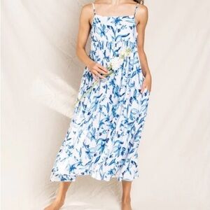 Petite Plume Sounds of Santorini Pima Cotton Lounge Dress Floral Size Small NWT